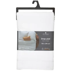 Drap en coton - blanc - 180x290 cm - Atmosphera><noscript><img width=