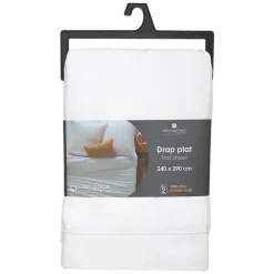 Atmosphera Créateur D'Intérieur Drap en coton - blanc 240x290 cm - Atmosphera* Drap Plat