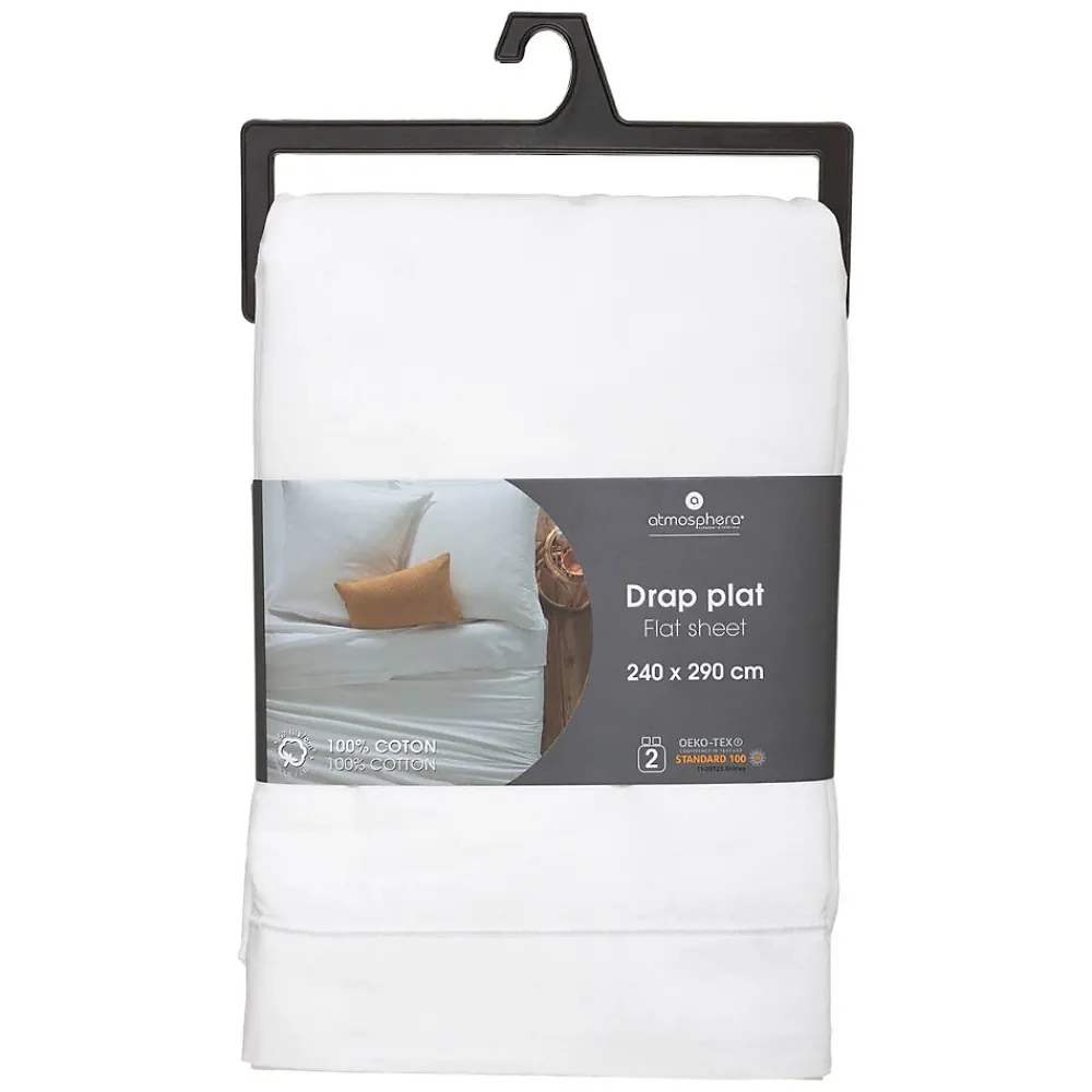 Atmosphera Créateur D'Intérieur Drap en coton - blanc 240x290 cm - Atmosphera* Drap Plat