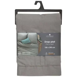 Atmosphera Créateur D'Intérieur Drap en coton - gris - 180x290 cm - Atmosphera* Drap Plat