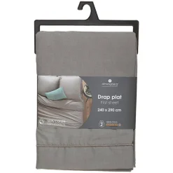 Drap en coton - gris 240x290 cm - Atmosphera><noscript><img width=