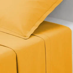 Drap en coton - jaune moutarde 240x290 cm - Atmosphera>Atmosphera Créateur D'Intérieur Outlet