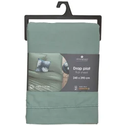 Drap en coton - vert céladon 240x290 cm - Atmosphera><noscript><img width=