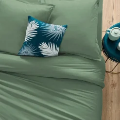 Drap en coton - vert céladon - 180x290 cm - Atmosphera>Atmosphera Créateur D'Intérieur Discount