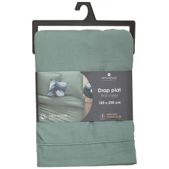 Drap en coton - vert céladon - 180x290 cm - Atmosphera><noscript><img width=