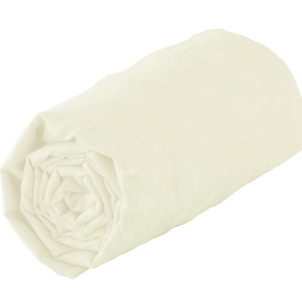 Tradilinge Drap housse 100% coton biologique - bonnet 30 cm (140x190 cm - Sable)* Drap Housse|Drap Housse