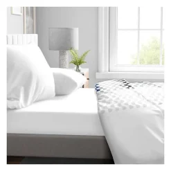 Drap Housse - - HP71760 - 90 x 190 cm + 30 cm bonnet - Microfibre - 82 g - BLANC>Home Linge Passion Hot