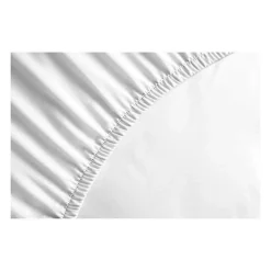 Drap Housse - - HP71760 - 90 x 190 cm + 30 cm bonnet - Microfibre - 82 g - BLANC><noscript><img width=