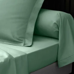Douceur D'Intérieur DRAP HOUSSE 2 PERSONNES PERCALE UNI 78 FILS PERCALINE TILLEUL - 160x200cm - Vert tilleul* Drap Housse|Drap Housse