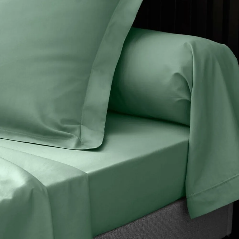 Douceur D'Intérieur DRAP HOUSSE 2 PERSONNES PERCALE UNI 78 FILS PERCALINE TILLEUL - 160x200cm - Vert tilleul* Drap Housse|Drap Housse