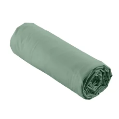 Douceur D'Intérieur DRAP HOUSSE 2 PERSONNES PERCALE UNI 78 FILS PERCALINE TILLEUL - 160x200cm - Vert tilleul* Drap Housse|Drap Housse