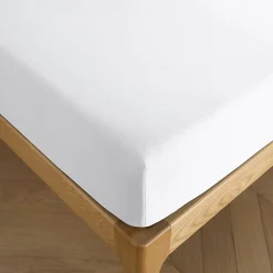 Drap housse 140 x 190 cm bonnet 30 cm "Prémium" pour lit 2 places - Prémium Neige>Coton Pur Sale