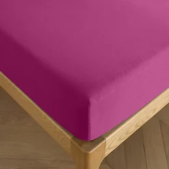 Drap housse 160 x 200 cm bonnet 30 cm "Prémium" pour lit 2 places - Prémium Magenta>Coton Pur New