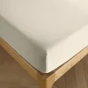 Coton Pur Drap housse 90 x 190 cm bonnet 30 cm "Prémium" pour lit 1 place - Prémium Sable* Drap Housse|Drap Housse
