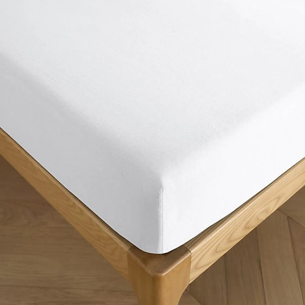 Drap housse 90 x 190 cm bonnet 30 cm "Prémium" pour lit 1 place - Prémium Neige>Coton Pur Discount