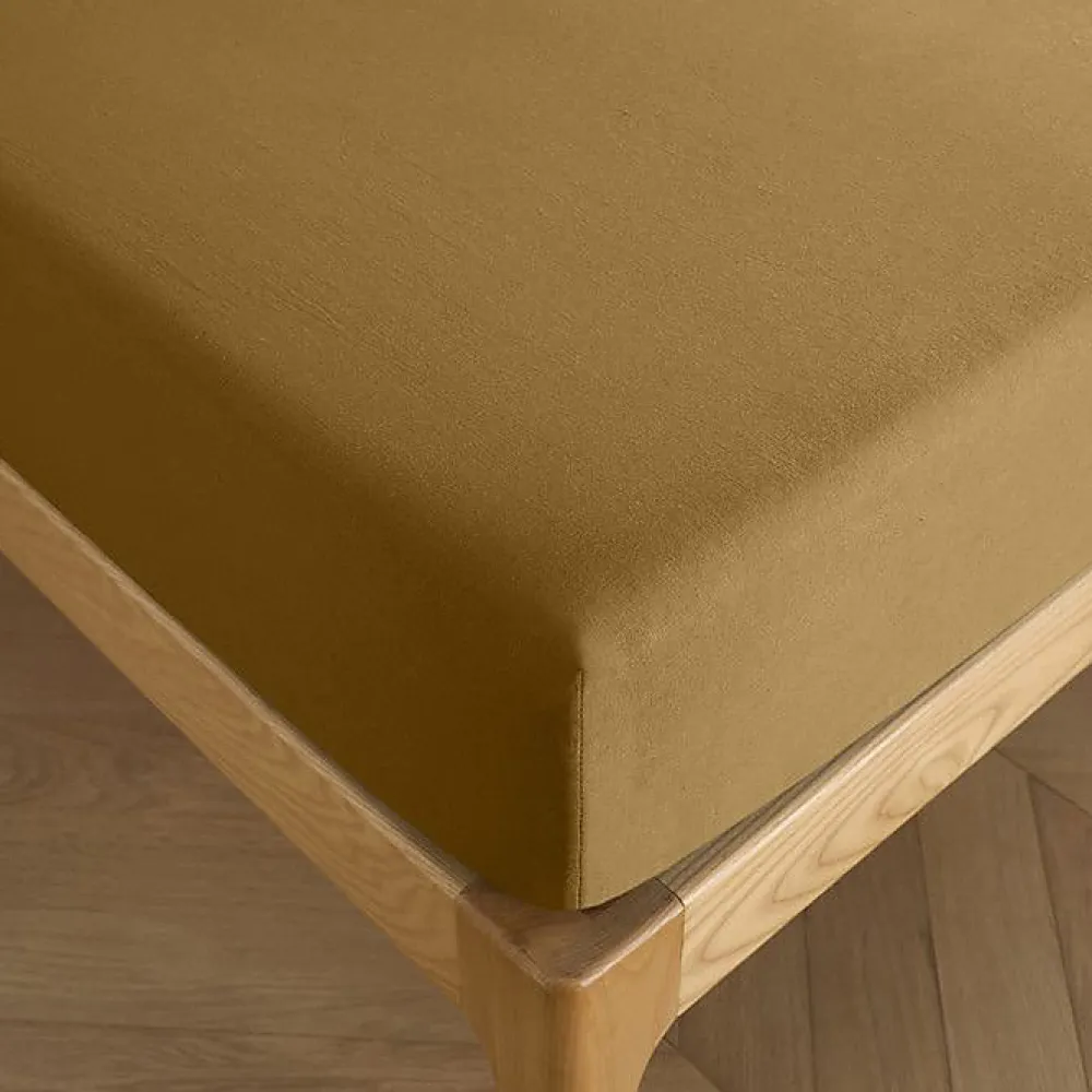 Coton Pur Drap housse 90 x 190 cm bonnet 30 cm "Prémium" pour lit 1 place - Prémium Caramel* Drap Housse|Drap Housse