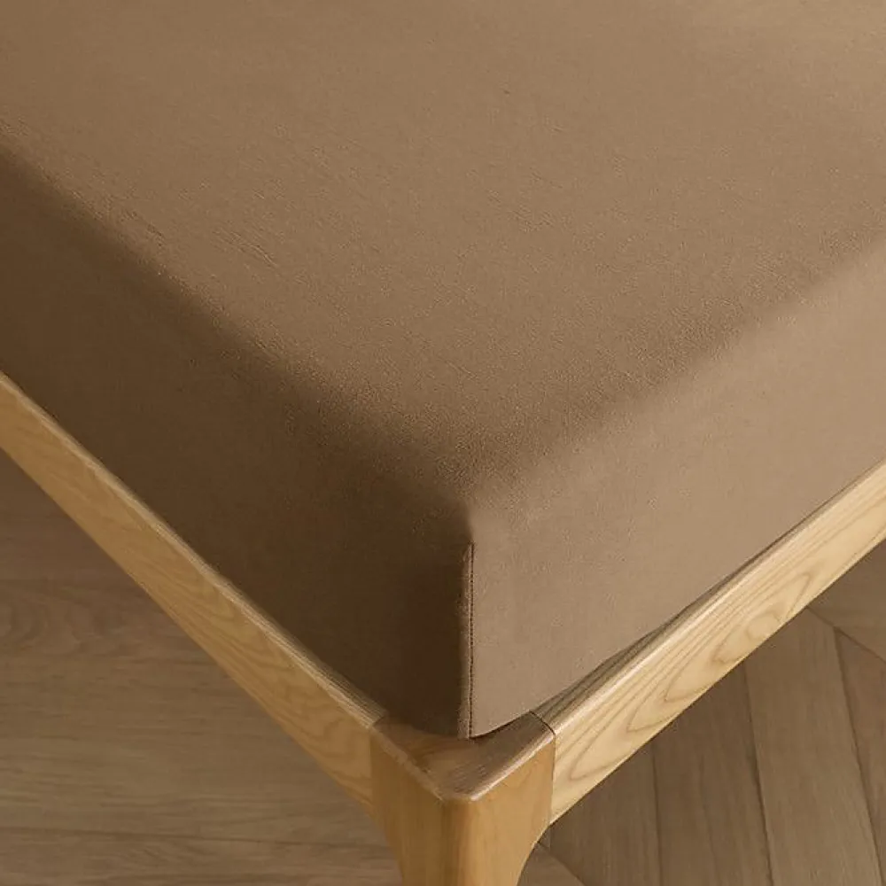 Coton Pur Drap housse 180 x 200 cm bonnet 30 cm "Prémium" pour lit 2 places King Size - Prémium Taupe* Drap Housse|Drap Housse