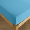 Drap housse 160 x 200 cm bonnet 30 cm "Prémium" pour lit 2 places - Prémium Cyan>Coton Pur Best