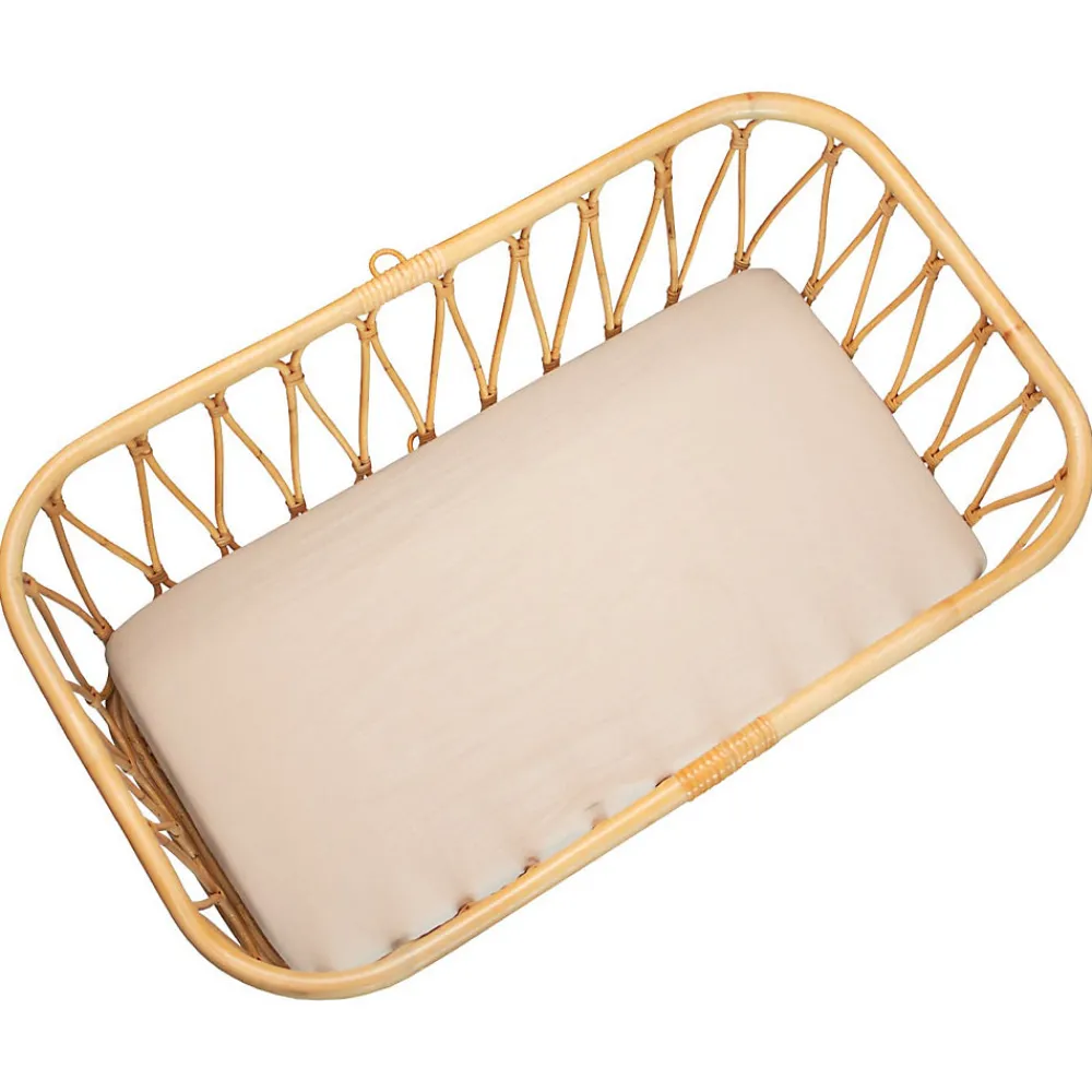Drap housse berceau en gaze de coton à carreaux>Sevira Kids Clearance