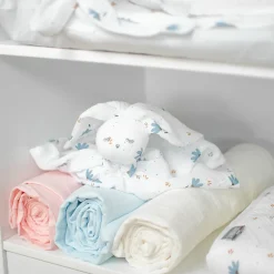 Sevira Kids Drap housse berceau en gaze de coton à carreaux* Drap Housse|Drap Housse