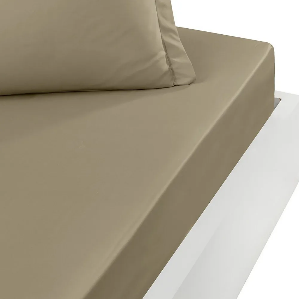 Drap housse bonnet 40 cm en percale coton PLUSTaupe 80x200 cm SOFT PERCALE>Sensei Maison Sale