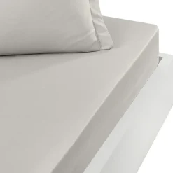 Drap housse bonnet 40 cm en percale coton PLUSGris Perle 80x200 cm SOFT PERCALE>Sensei Maison Best