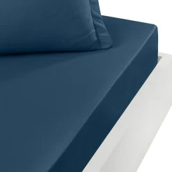 Sensei Maison Drap housse bonnet 40 cm en percale coton PLUSIndigo 140x200 cm SOFT PERCALE* Drap Housse|Drap Housse