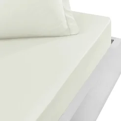 Drap housse bonnet 40 cm en percale coton PLUSEcru 140x200 cm SOFT PERCALE>Sensei Maison Clearance
