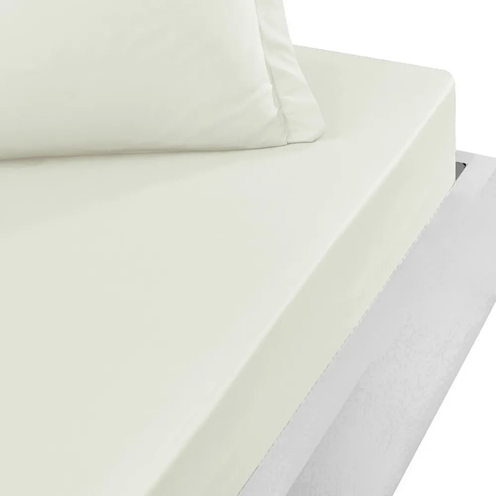 Drap housse bonnet 40 cm en percale coton PLUSEcru 140x200 cm SOFT PERCALE>Sensei Maison Clearance