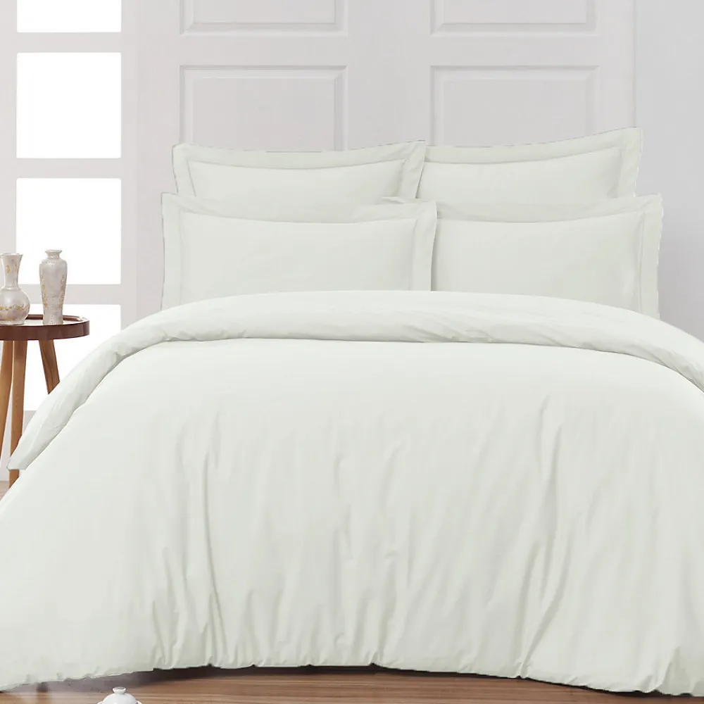 Drap housse bonnet 40 cm en percale coton PLUSEcru 140x200 cm SOFT PERCALE>Sensei Maison Clearance