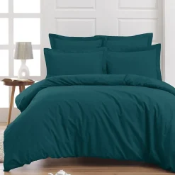 Drap housse bonnet 40 cm en percale coton PLUSPetrol 160x200 cm SOFT PERCALE>Sensei Maison Clearance
