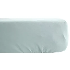 Linnea Drap housse CONCERTO satin de coton 160x200 cm bonnet 35 cm uni vert Lichen* Drap Housse|Drap Housse