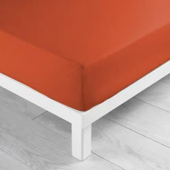 Eden Drap housse coton 57 fils paprika 140 x 190 cm* Drap Housse|Drap Housse