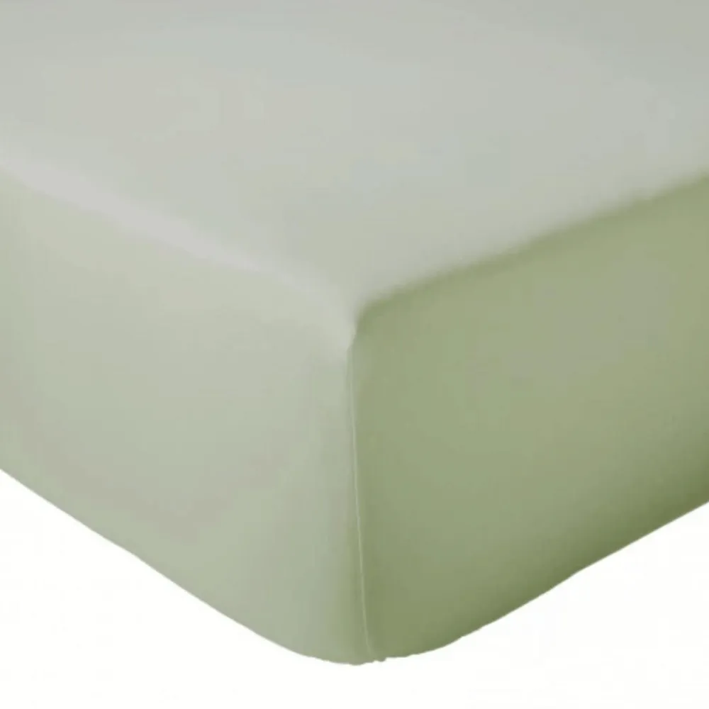 Drap Housse coton bonnet 23 cm fabriqué en France (180x190 cm - Vert clair)>Tradilinge