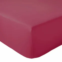 Tradilinge Drap Housse coton bonnet 23 cm fabriqué en France (180x190 cm - Rose foncé)* Drap Housse|Drap Housse