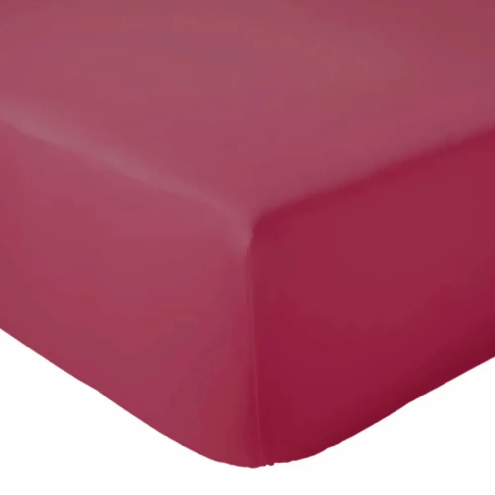 Tradilinge Drap Housse coton bonnet 23 cm fabriqué en France (180x190 cm - Rose foncé)* Drap Housse|Drap Housse