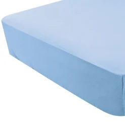 Drap housse coton certifié Oeko tex (70x140 cm - Bleu ciel)>Domiva