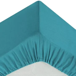 Eden Drap housse coton uni 160 x 200 cm Couleur moderne canard* Drap Housse|Drap Housse