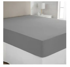 Drap housse coton uni 140 x 190 cm Couleur moderne orage>Eden Online
