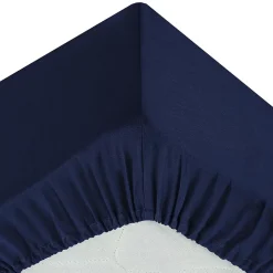 Eden Drap housse coton uni 140 x 190 cm Couleur moderne orage* Drap Housse|Drap Housse