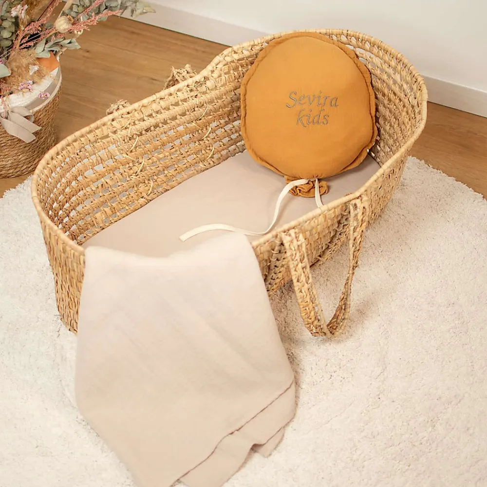Drap housse couffin en double gaze à carreaux>Sevira Kids Online