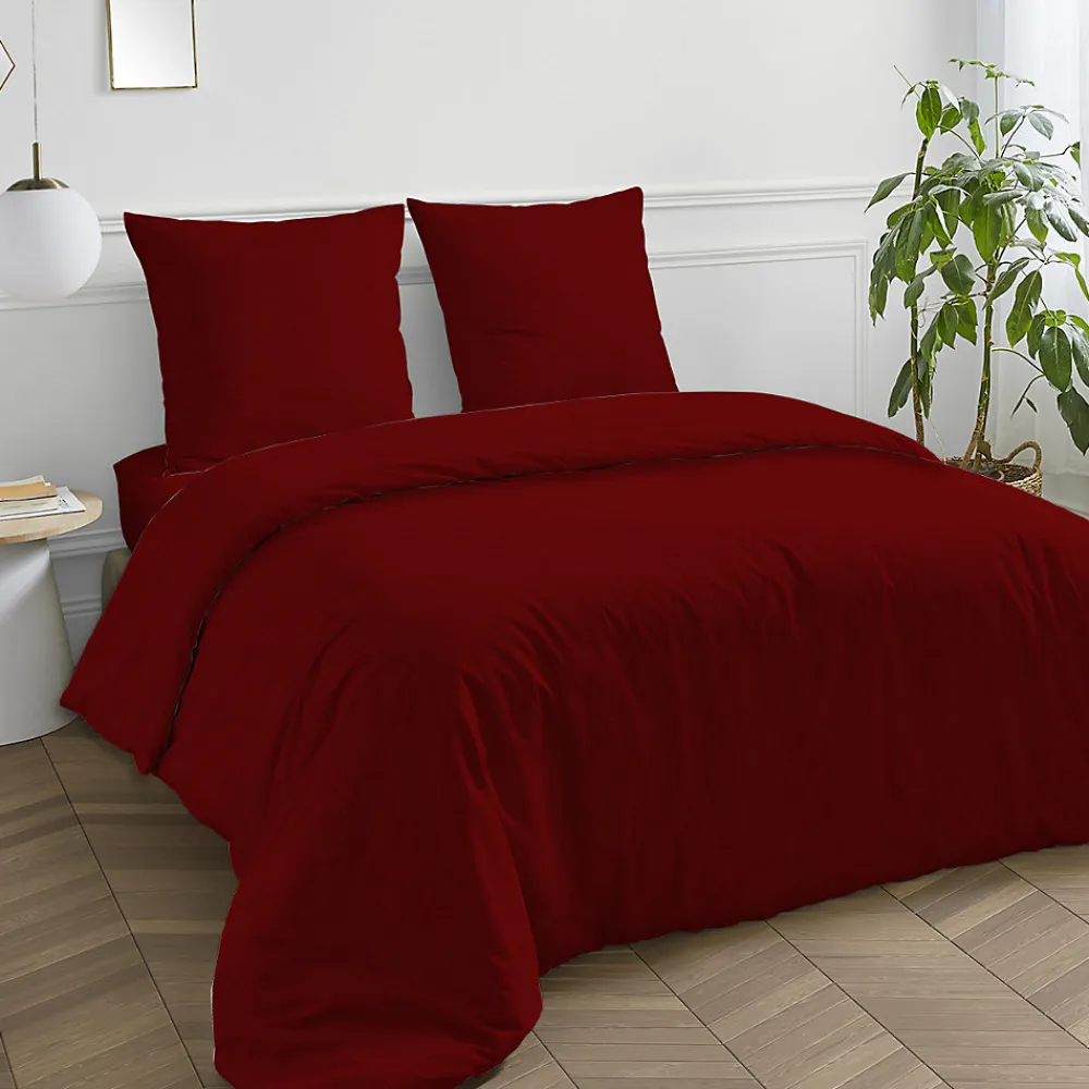 Drap housse en coton 57 fils uni bonnet 25cm 140x200cm>Future Home Best