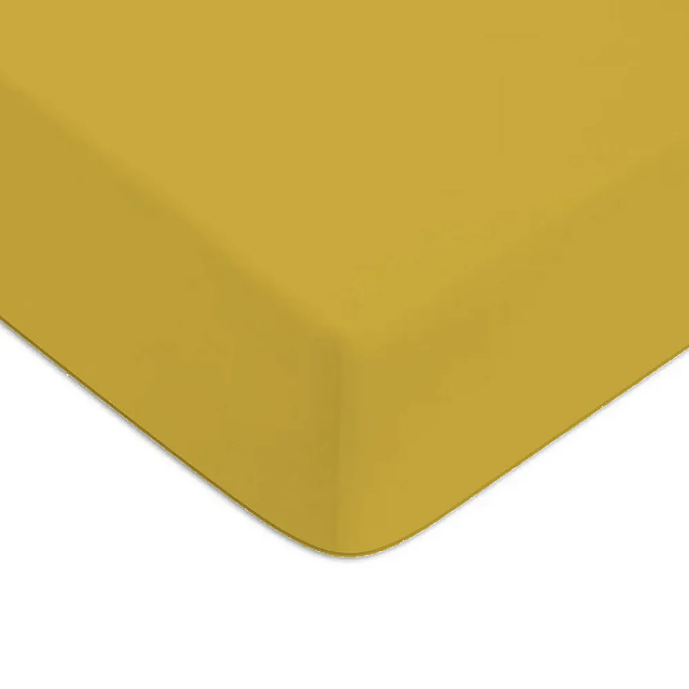 Drap housse en coton 57 fils uni bonnet 25cm 90x190cm>Future Home Outlet
