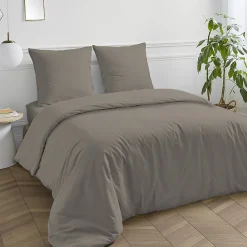 Drap housse en coton 57 fils uni bonnet 25cm 140x200cm><noscript><img width=