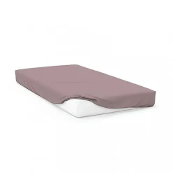 Drap housse en coton 57 fils 200x200 cm UNI vieux rose, par>Soleil D'Ocre Hot