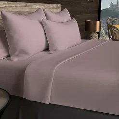 Drap housse en coton 57 fils 200x200 cm UNI vieux rose, par><noscript><img width=