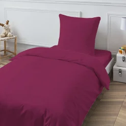 Drap housse en coton 57 fils uni bonnet 25cm 80x200cm><noscript><img width=