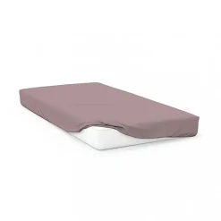 Soleil D'Ocre Drap housse en coton 57 fils 90x190 cm UNI vieux rose, par* Drap Housse|Drap Housse