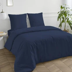 Drap housse en coton 57 fils uni bonnet 25cm 140x200cm><noscript><img width=