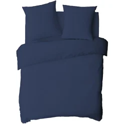 Drap housse en coton 57 fils uni bonnet 25cm 140x200cm><noscript><img width=